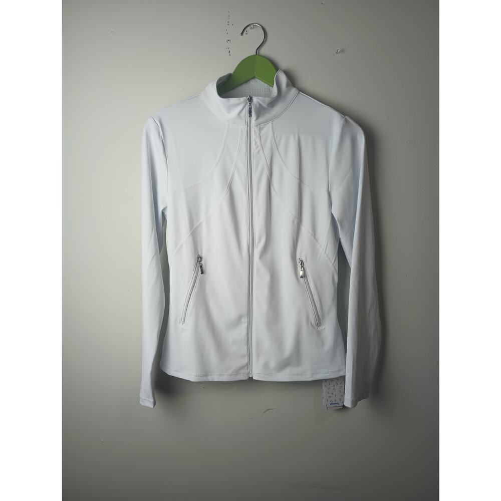 Cegolfs Performance Stretch Full Zip Jacket Ruffles NWT UPF50+ White XS Golf